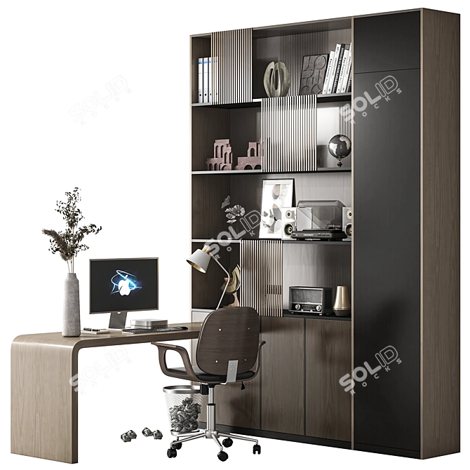 Modern Office Setup Bundle 3D model image 1