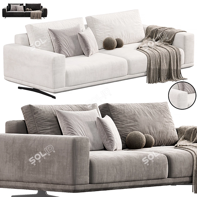 Modern Zillis Sofa by skdesign 3D model image 1