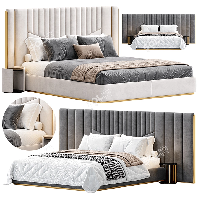 Modern Prisma Bed by Grilli 3D model image 2