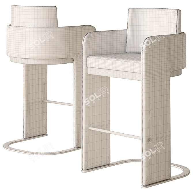 Modern Stool Odiseeia 3D Model 3D model image 4
