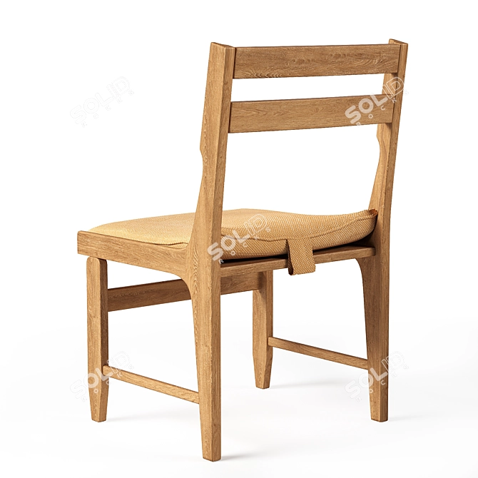 Guillerme & Chambron Oak Dining Chairs 3D model image 3