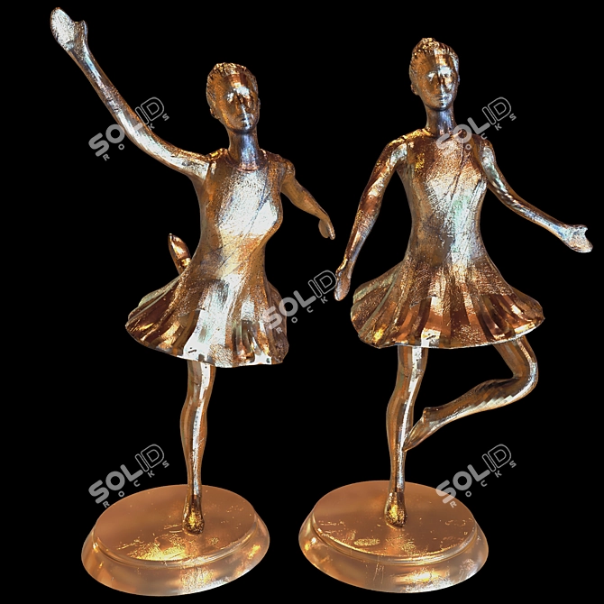 Elegant Dance Sculpture Decor Piece 3D model image 4