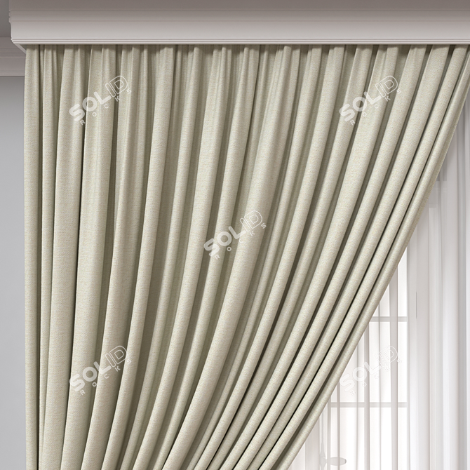  Adjustable Curtain 3D Model 3D model image 2