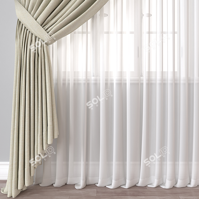  Adjustable Curtain 3D Model 3D model image 3