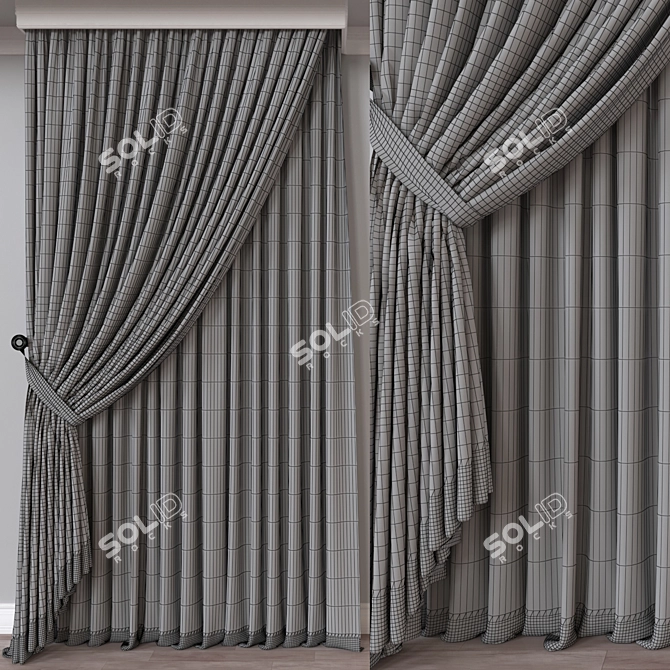  Adjustable Curtain 3D Model 3D model image 4