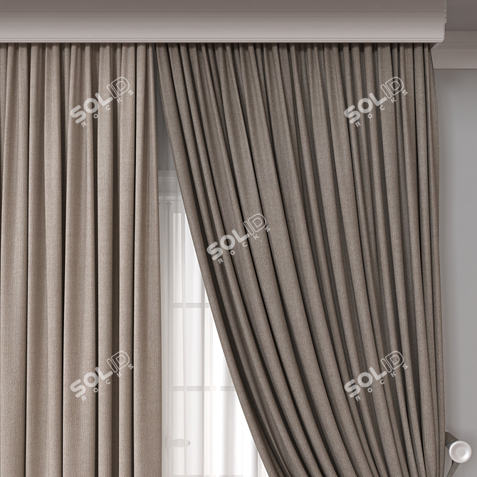  Versatile 3D Curtain Model 3D model image 3