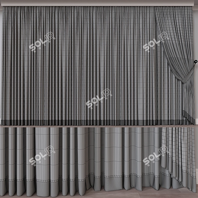  Versatile 3D Curtain Model 3D model image 4