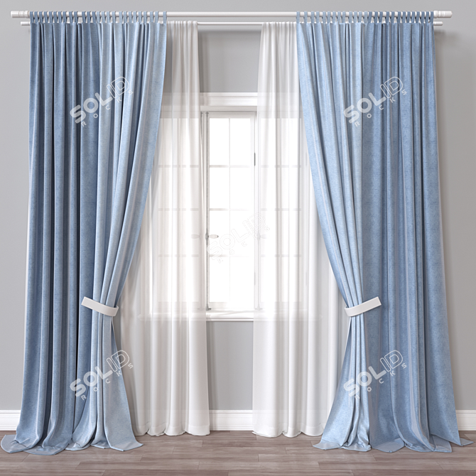 Lightweight 3D Curtain Model, Vray 3D model image 1