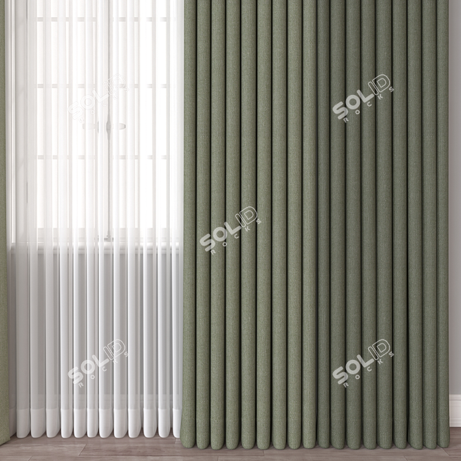 Stylish Curtain 3D Model 3D model image 2