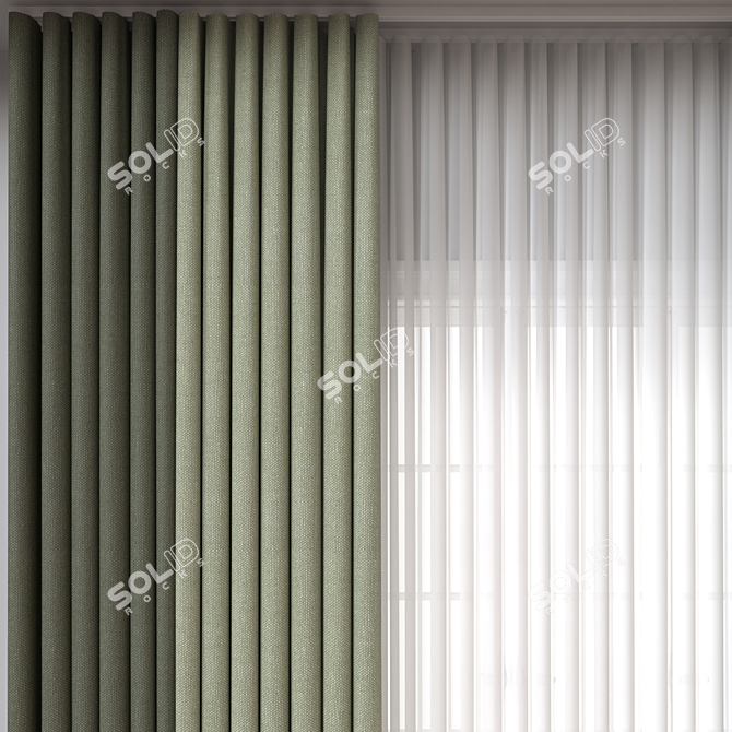 Stylish Curtain 3D Model 3D model image 3