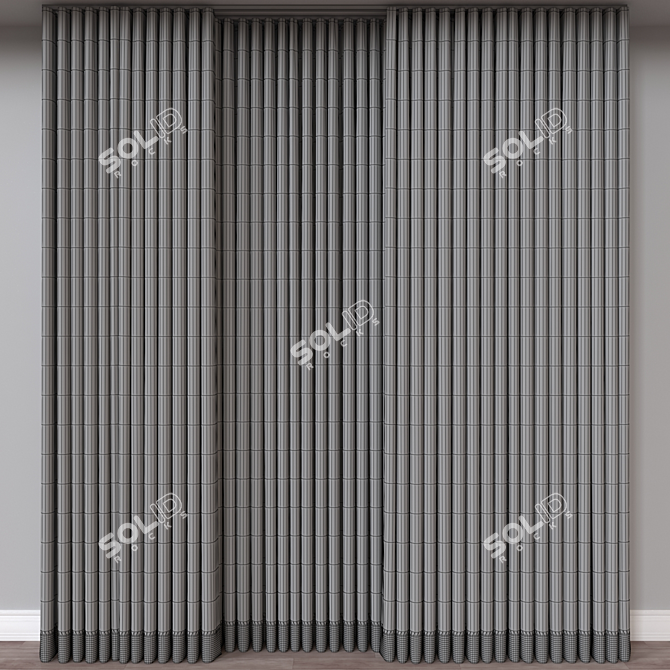 Stylish Curtain 3D Model 3D model image 4