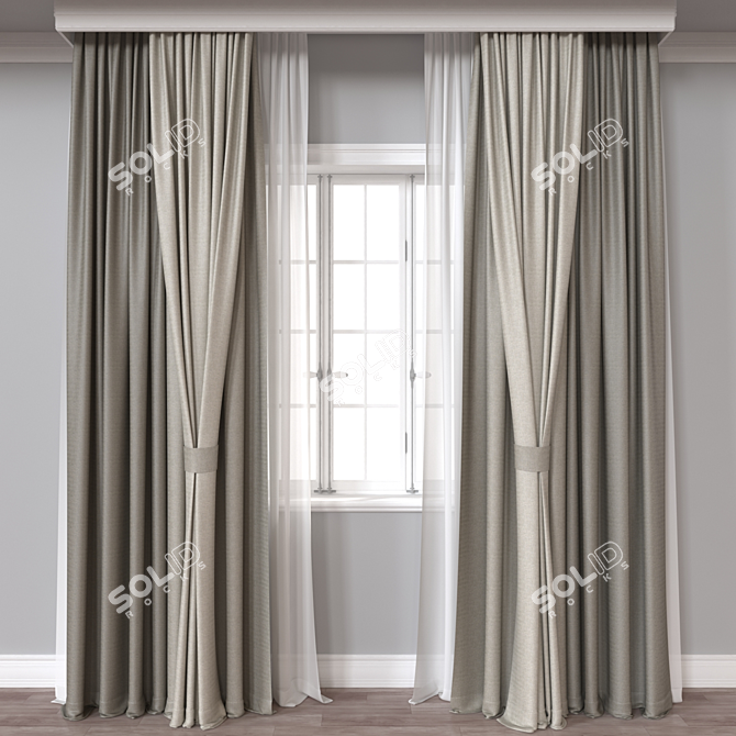 Modern 3D Curtain Models Pack 3D model image 1
