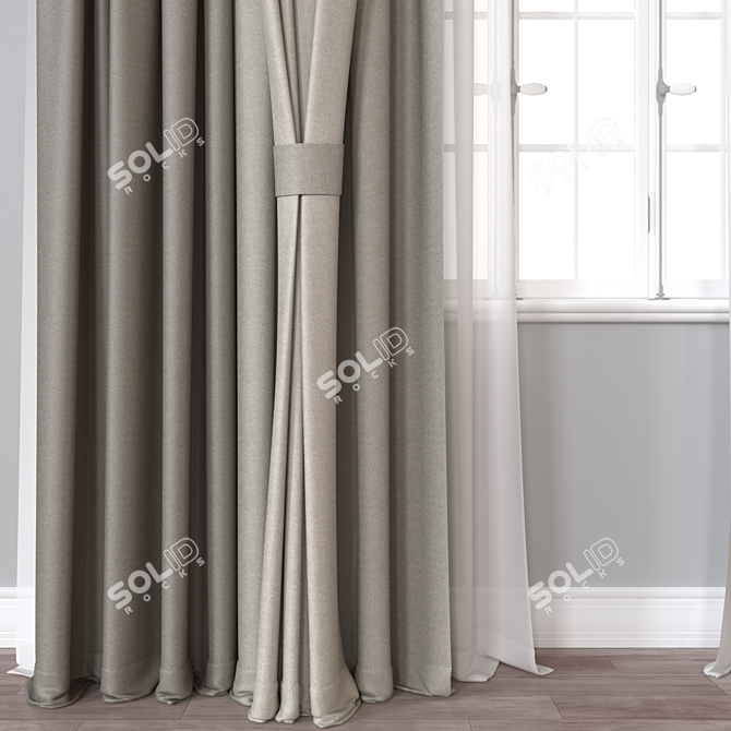 Modern 3D Curtain Models Pack 3D model image 2