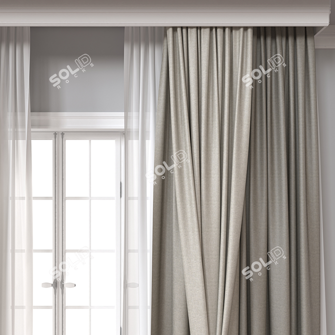 Modern 3D Curtain Models Pack 3D model image 3