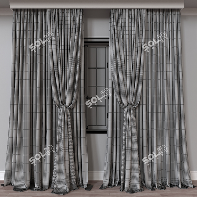 Modern 3D Curtain Model 722 3D model image 4