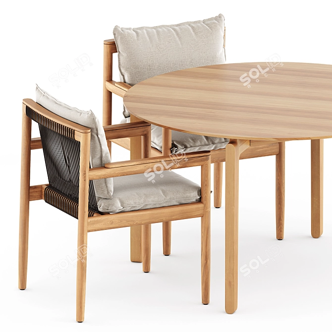 Luxury Dining Set: Saranac Chair & Leaf Table 3D model image 2