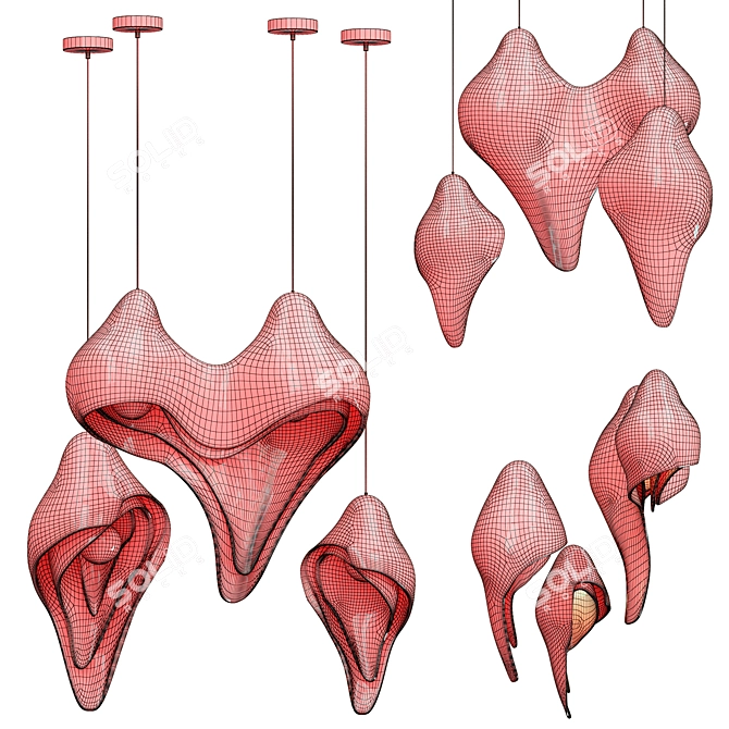  Sculptural Womb Pendant Lighting 3D model image 6