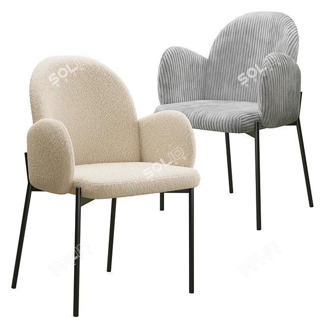 Modern Grey MEYSI Chair 3D model image 1