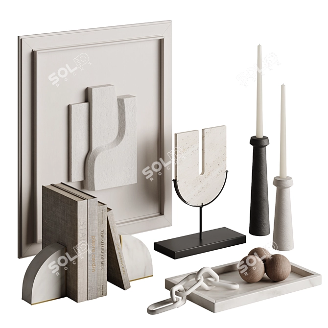 Title: Modern Minimalist Tabletop Decor Set 3D model image 2