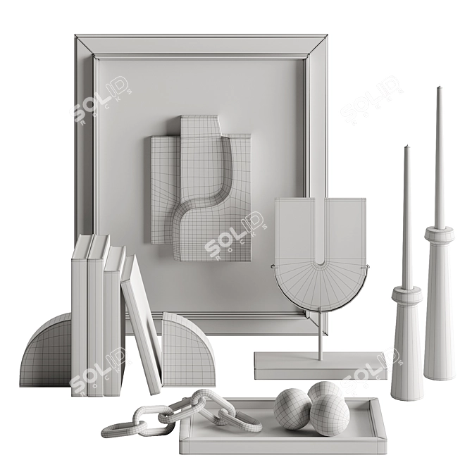 Title: Modern Minimalist Tabletop Decor Set 3D model image 3