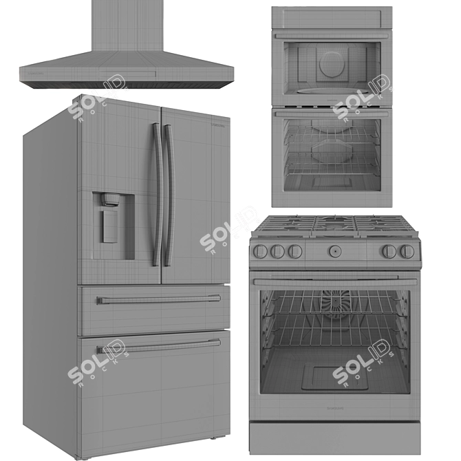 Samsung Kitchen Set in 3 Colors 3D model image 7