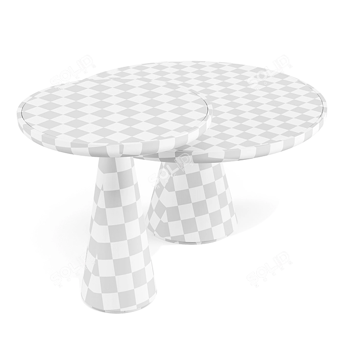 Handcrafted DUO Pedestal Tables 3D model image 4