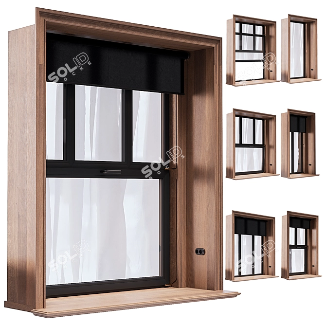 Modern PVC Windows Kit 3D model image 1