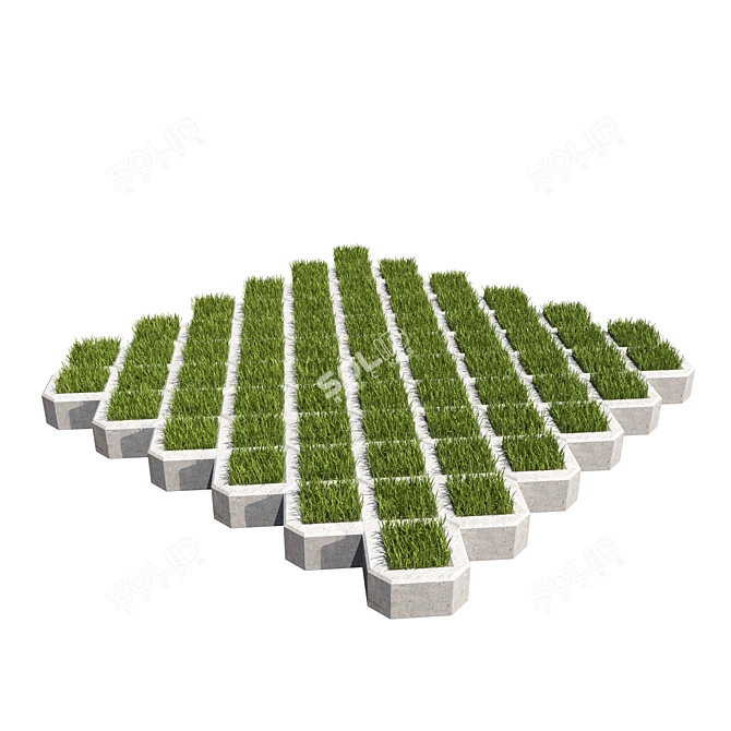 Eco-Grass Concrete Paver 3D model image 3