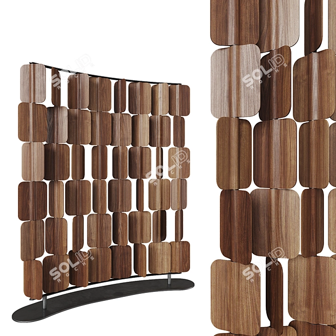 Rotating Wooden Panel Partition 3D model image 2