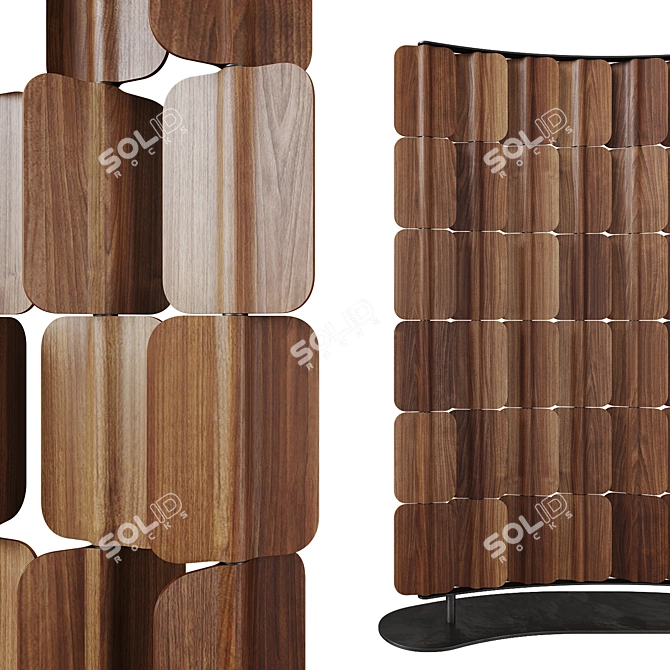 Rotating Wooden Panel Partition 3D model image 4