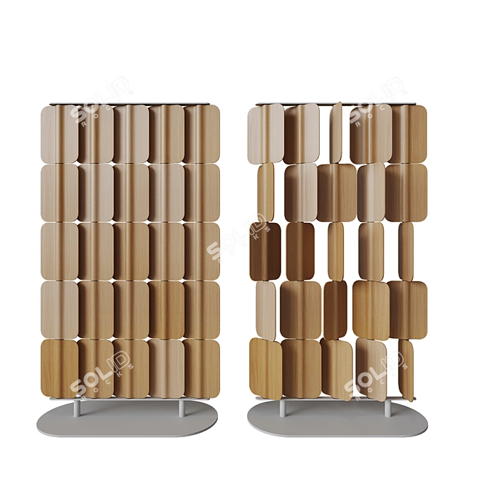 Rotating Wooden Panel Partition 3D model image 5