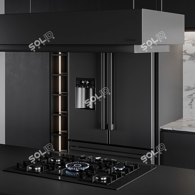 Sleek Modern Kitchen Design Kit 3D model image 4