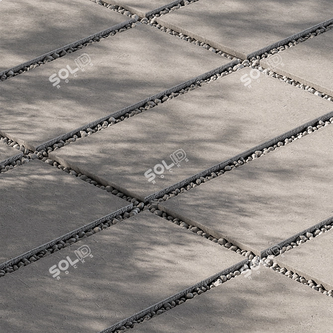 Gravel Infused Concrete Paving Slab 3D model image 1