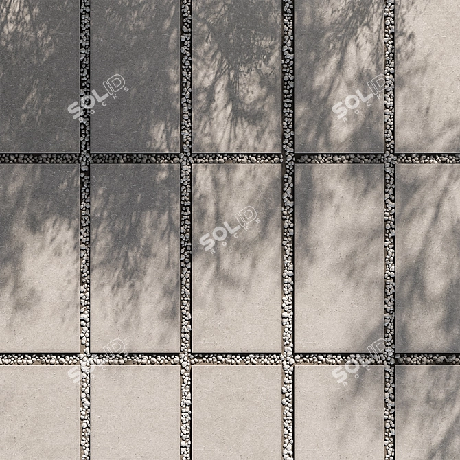 Gravel Infused Concrete Paving Slab 3D model image 2