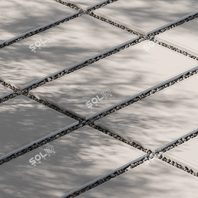 Gravel Infused Concrete Paving Slab 3D model image 4