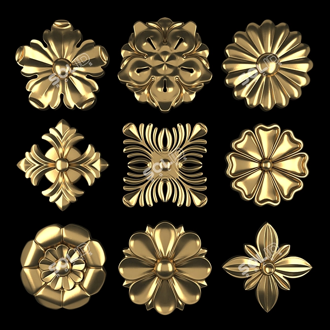 Ornament Element Pack 03: 3D Max, Corona, Vray 3D model image 1