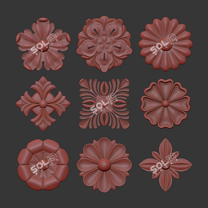 Ornament Element Pack 03: 3D Max, Corona, Vray 3D model image 7