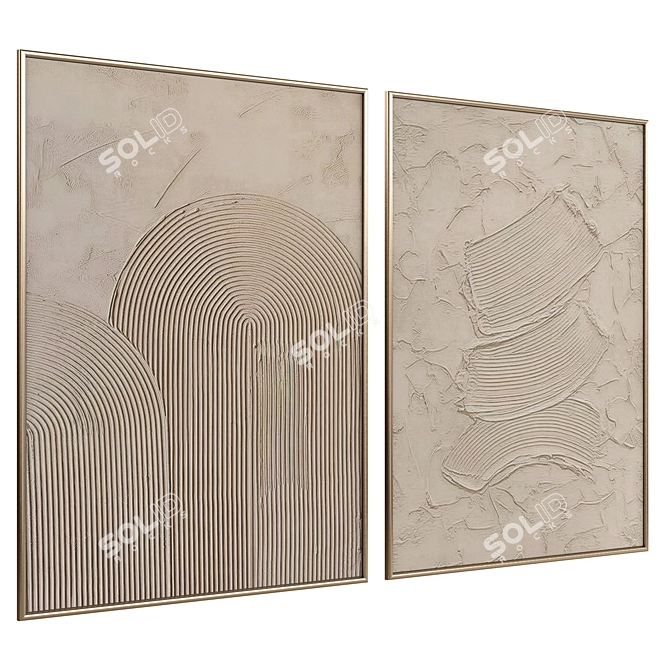 Modern Abstract Art Set 3D model image 2