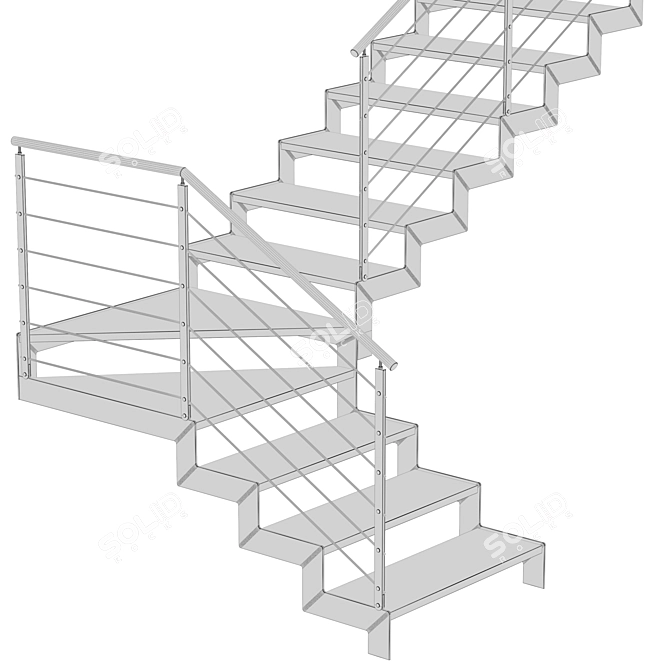 Ascend Metal Steps Set 3D model image 6