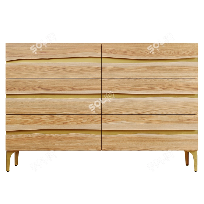 Live-Edge Prana Six-Drawer Dresser 3D model image 1