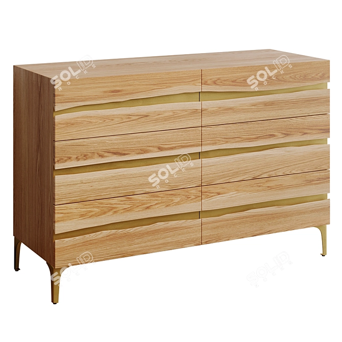 Live-Edge Prana Six-Drawer Dresser 3D model image 2