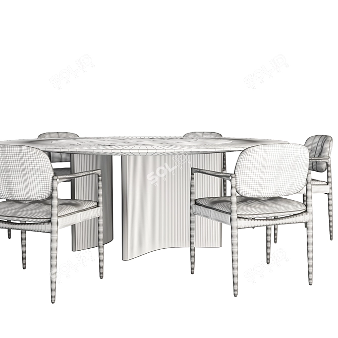 Modern Elegance Set: Yoko Chair and Mellow Table 3D model image 3