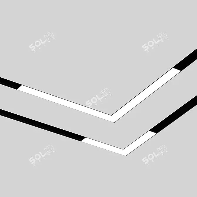 Sleek Corner Linear Track Light 3D model image 1