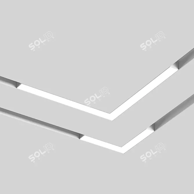 Sleek Corner Linear Track Light 3D model image 2