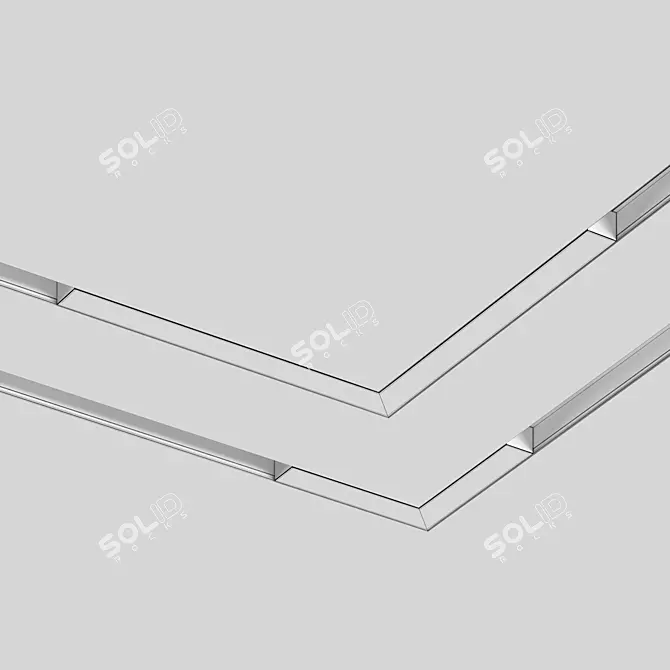 Sleek Corner Linear Track Light 3D model image 3