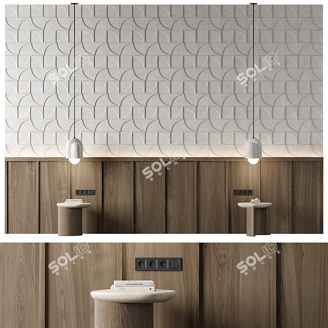 Boho Panel and Lighting Set 3D model image 1