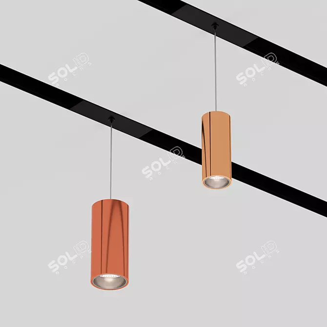 Sleek Contoured LED Light 3D model image 1