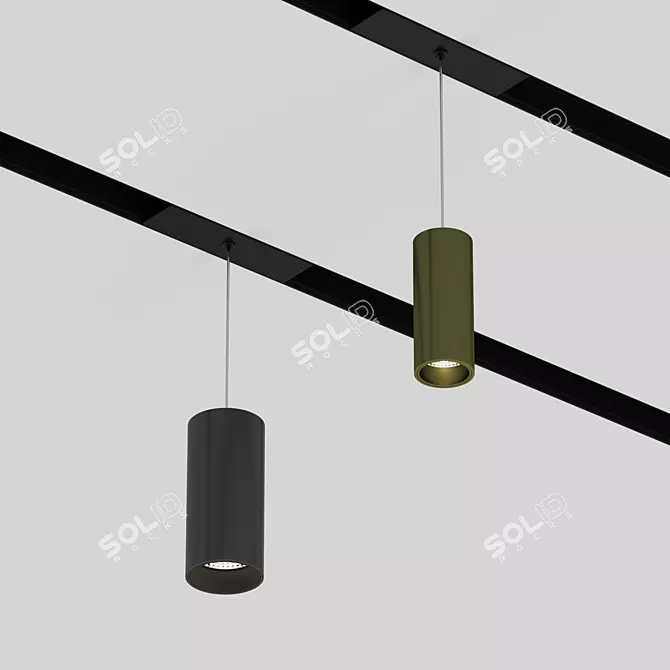 Sleek Contoured LED Light 3D model image 2