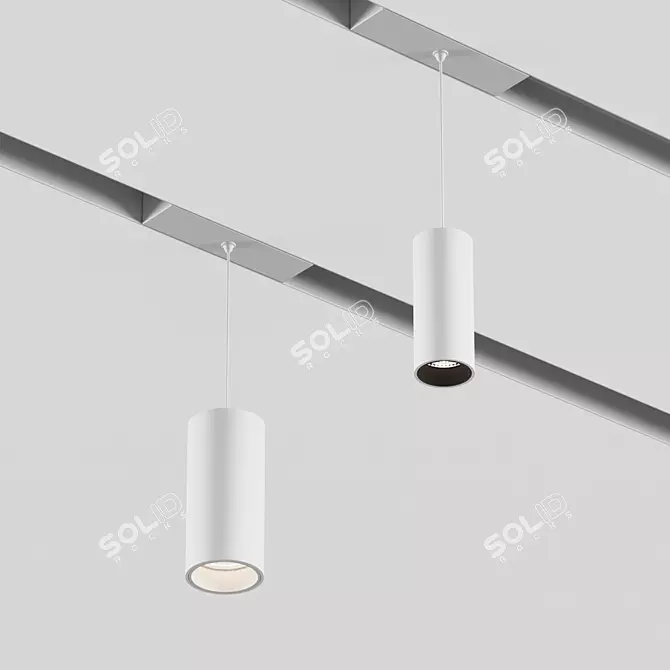 Sleek Contoured LED Light 3D model image 3