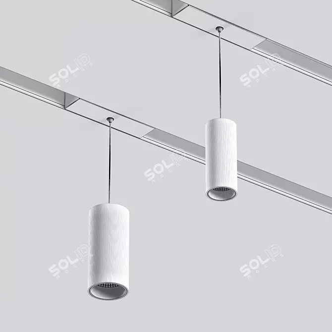 Sleek Contoured LED Light 3D model image 4